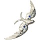 Broche grand oiseau argenté