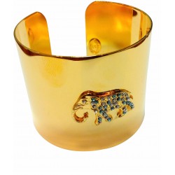 gold plated elephant bracelet with strass