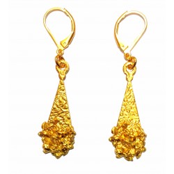 Boucles d'oreilles motifs floraux dorés