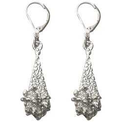 silver plated flower earrings