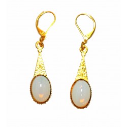 gold plated with stone earrings