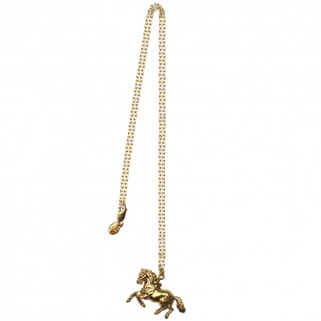 Pendentif cheval au galop doré