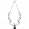 Collier arc triple avec 4 pyramides argenté