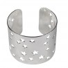 BRACELET MANCHETTE ETOILES DECOUPEES ARGENTE
