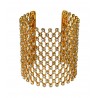 BRACELET GRILLAGE STRASS DORE