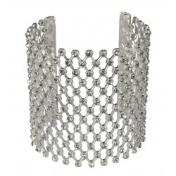 Bracelet dentelle strass argente