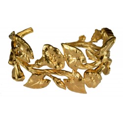 BRACELET GRANDS FEUILLES DORE