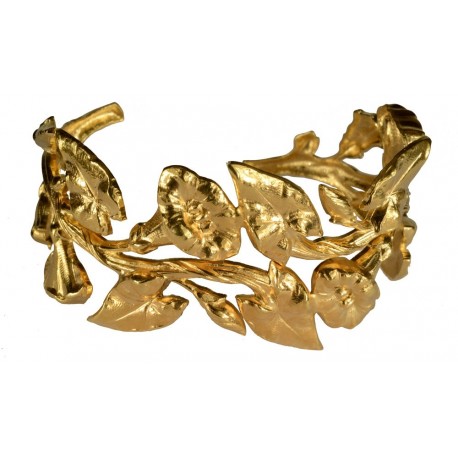 BRACELET GRANDS FEUILLES DORE