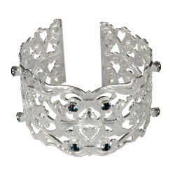 silver plated lily strass bracelet