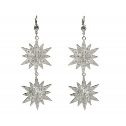 silver plated stars earrings