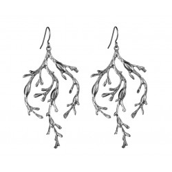 old silver plated Algae  Earrings