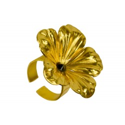 Gold plated strass Flower ring