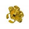 Bague Fleur dorée strass