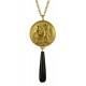 Pendentif Médaille Egyptienne Doré et Onyx Noir