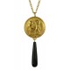 Pendentif Médaille Egyptienne Doré et Onyx Noir