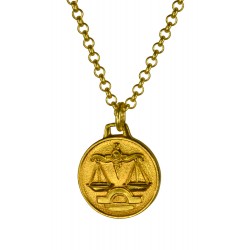 Pendentif Médaille Zodiac Doré