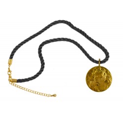 Gold plated newart women medallion pendant