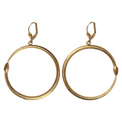 BOUCLES D OREILLES SERPENTS ROND DORE