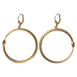 BOUCLES D OREILLES SERPENTS ROND DORE