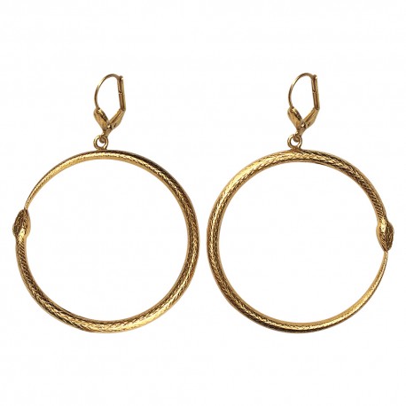 BOUCLES D OREILLES SERPENTS ROND DORE