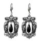 BOUCLES D OREILLES CADRE FEMME VIEL ARGENT ONYX NOIR