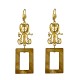 BOUCLES D OREILLES ELFE RECTANGLE DORE