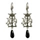 BOUCLES D OREILLES MONOGRAMME VIEIL ARGENT AGATHE NOIRE