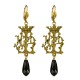 BOUCLES D OREILLES MONOGRAMME VIEL OR AGATHE NOIRE