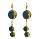 BOUCLES D OREILLES LUNES LAQUE BLEUE DORE