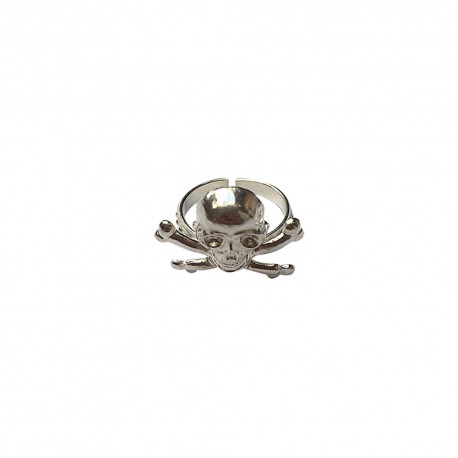 SILVER PLATED SKULL RING