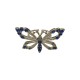 BAGUE PAPILLON ARGENTEE STRASS