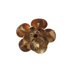 OLD GOLD PLATED FLOWER RING STRASS