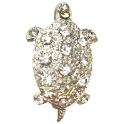 SILVER PLATED TORTLE WITH STRASS BROOCH