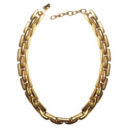 Collier maille large dore