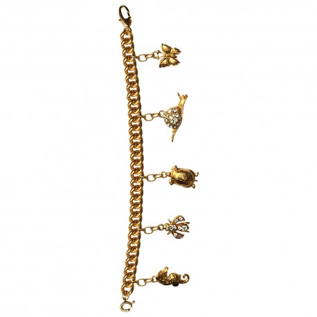 GOLD PLATED 5 PENDANTS BRACELET