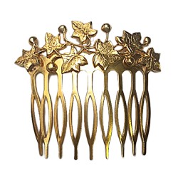 GOLD PLATED IVY LEAF COMB