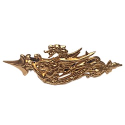 Barrette cheveux dragon dore