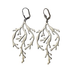 BOUCLES D OREILLES ALGUES BLANCHES