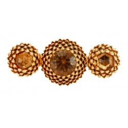 Broche artichaut dorée et cristal svarovski orange