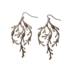 BRONZE PLATED ALGAS EARRINGS