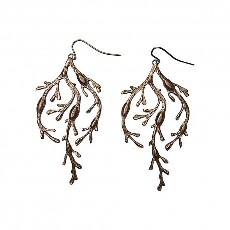 BRONZE PLATED ALGAS EARRINGS