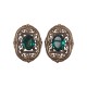 BRONZE FILIGREE WITH GREEN STRASS EARRING