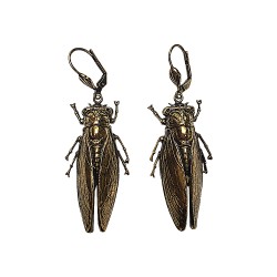 OLD GOLD CICADA EARRING