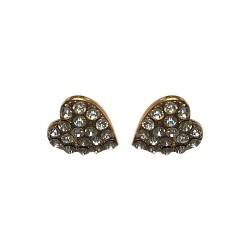 GOLD PLATED HEART WITH STRASS STUDS