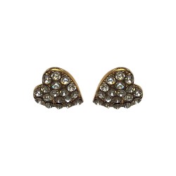 GOLD PLATED HEART WITH STRASS STUDS