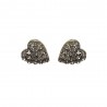 SILVER PLATED HEART WITH STRASS STUDS