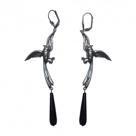 SILVER PLATED PARROT EARRINGS