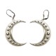 BOUCLES D OREILLES LUNE AVEC BOULE ARGENTEE