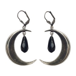 Boucles d oreilles lune viel argent