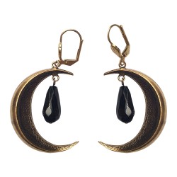 OLD GOLD MOON EARRING